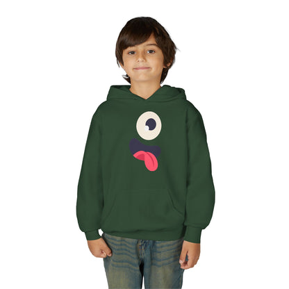 Youth Heavy Blend Hooded Sweatshirt - Monsters Eyes and tongue Printify
