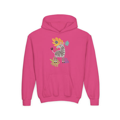 Youth Heavy Blend Hooded Sweatshirt -Zebra Printify