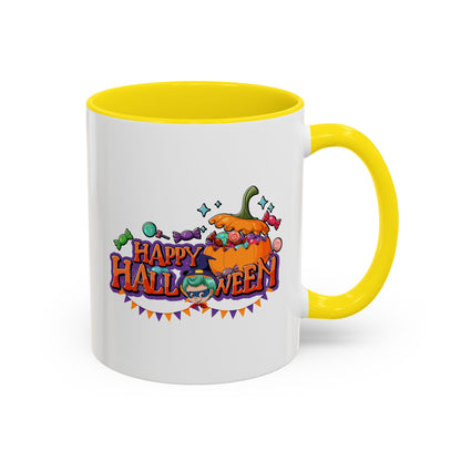 Accent Coffee Mug - Happy halloween banner Printify