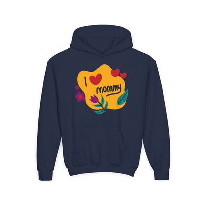 Youth Heavy Blend Hooded Sweatshirt - I love you mommy Printify
