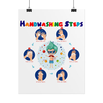 Rolled Posters - Super kiddo how to wash hand properly - [[{"value":"Wonderwear Kid"}]]