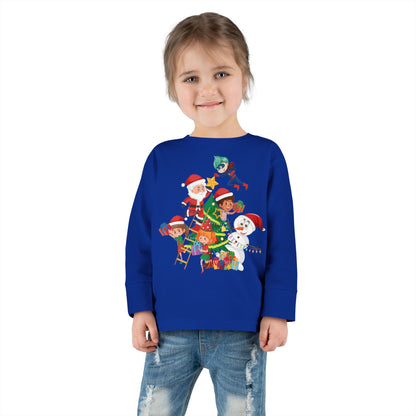 Toddler Long Sleeve Tee - Super kiddo making christmas tree - [[{"value":"Wonderwear Kid"}]]