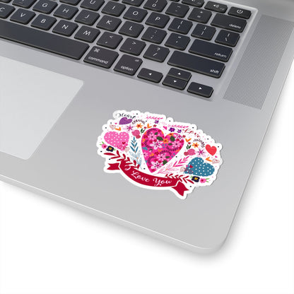 Kiss-Cut Vinyl Decals - I love you Printify