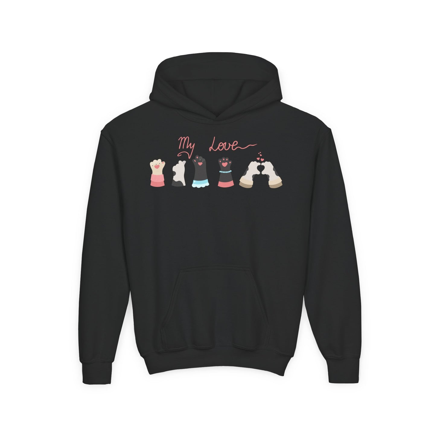 Youth Heavy Blend Hooded Sweatshirt - Paw My love