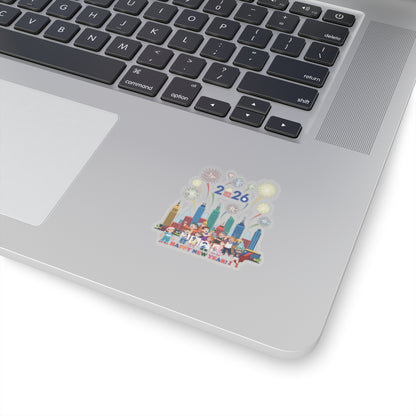 Kiss-Cut Stickers - Happy new year with fireworks - [[{"value":"Wonderwear Kid"}]]