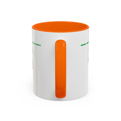 Accent Coffee Mug - Super kiddo brushing teeth - [[{"value":"Wonderwear Kid"}]]