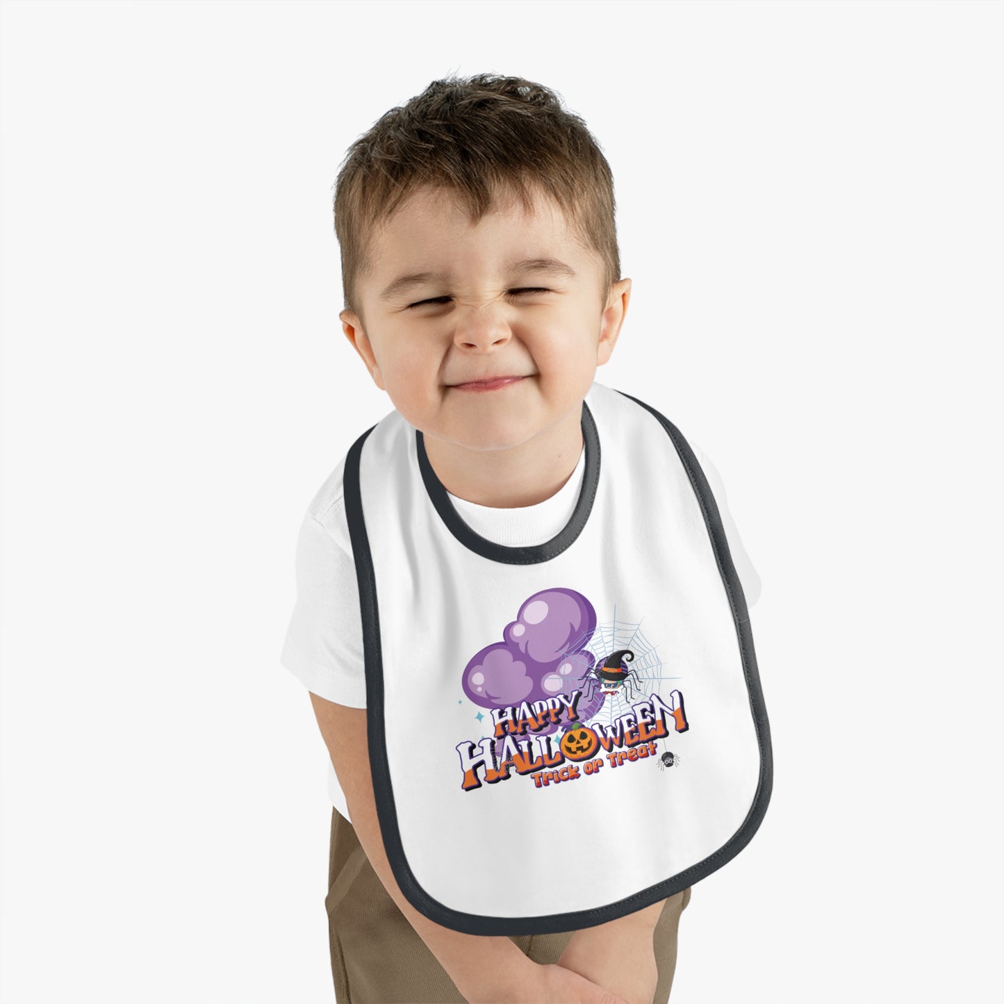 Baby Bib - Happy holloween - spider kiddo