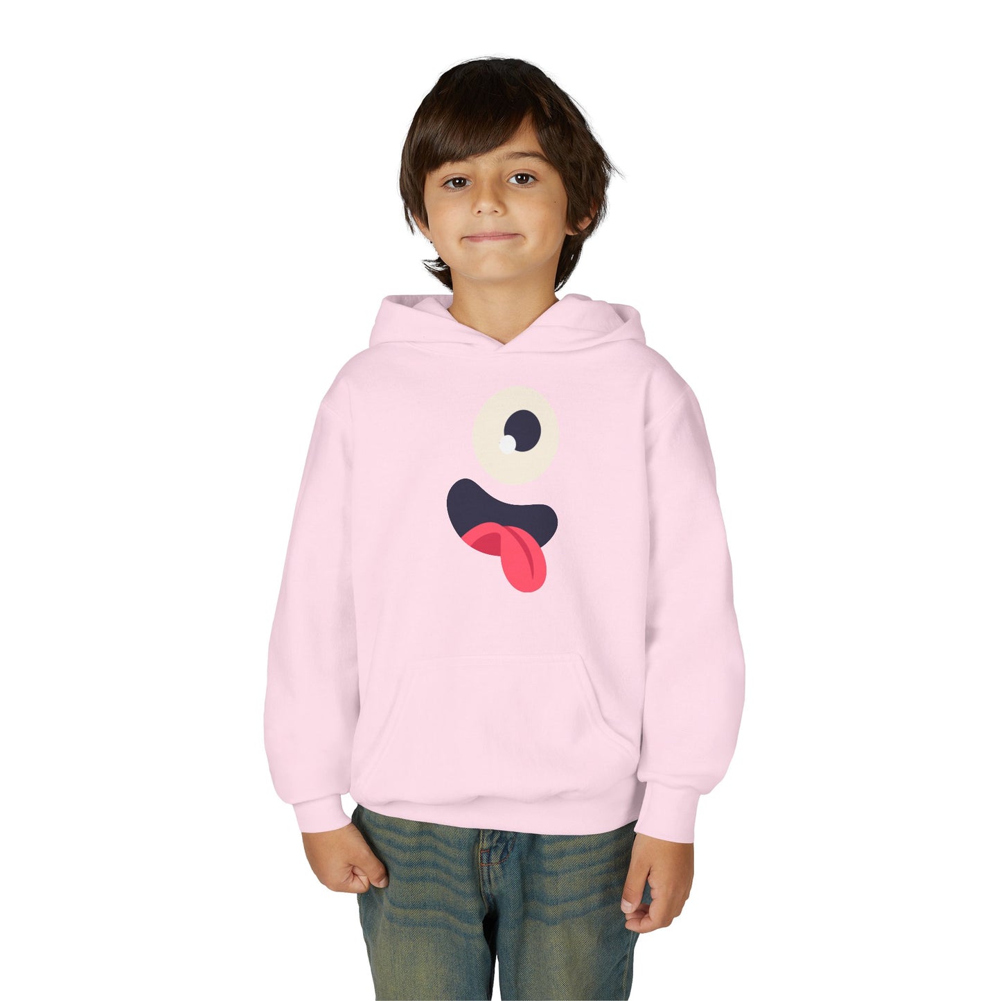 Youth Heavy Blend Hooded Sweatshirt - Monsters Eyes and tongue