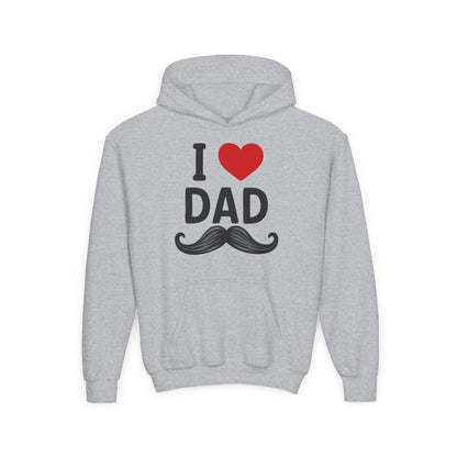 Youth Heavy Blend Hooded Sweatshirt - I love dad Printify
