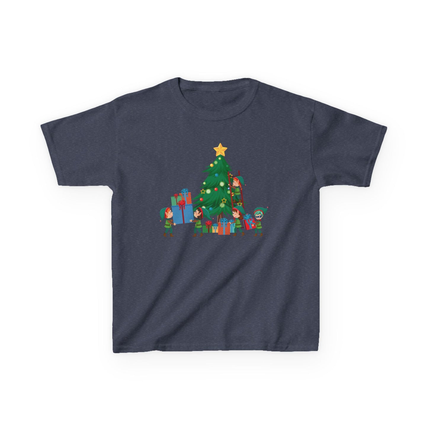 Kids Heavy Cotton™ Tee - Super kiddo putting gifts on christmas tree - [[{"value":"Wonderwear Kid"}]]