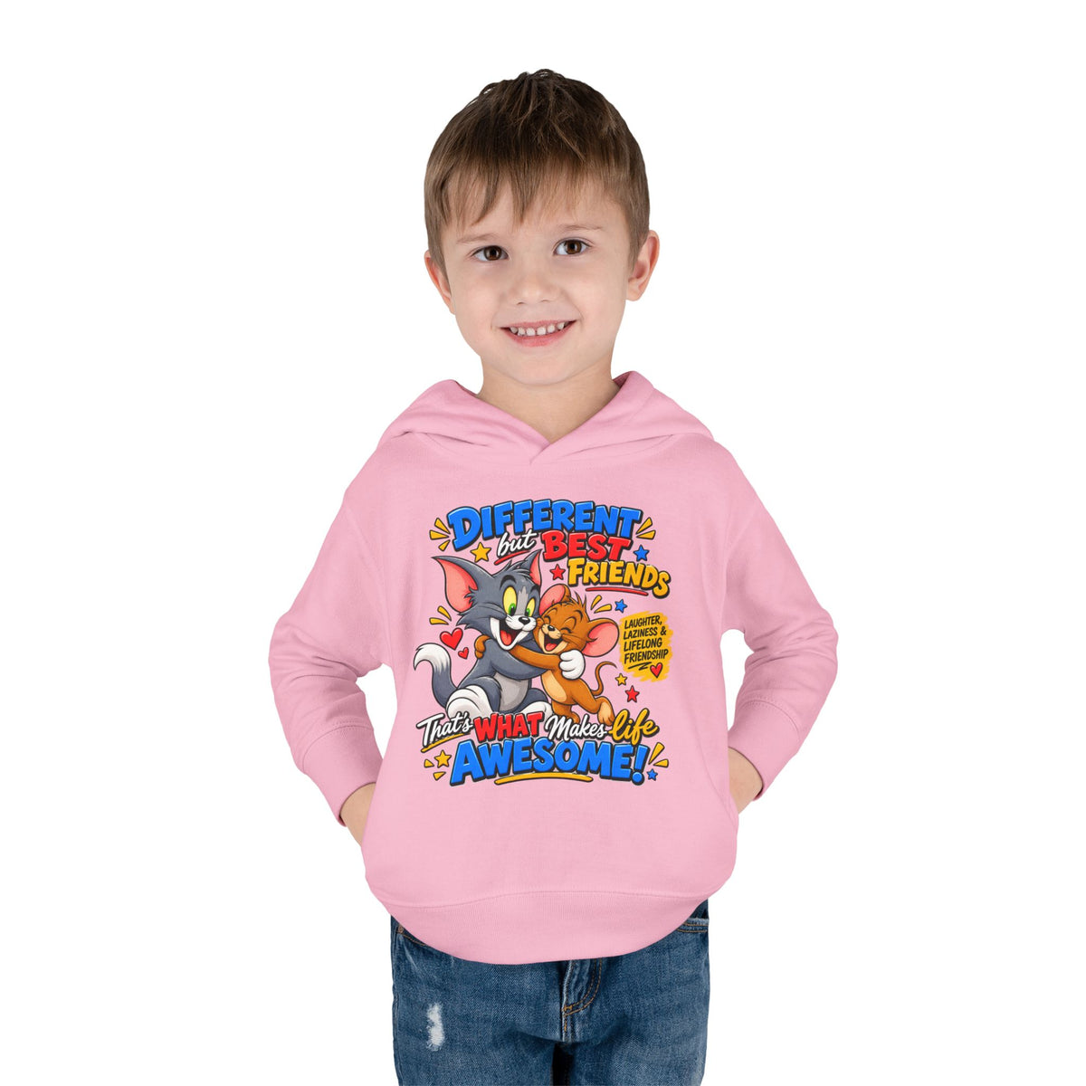 Toddler Hoodie — Tom and Jerry - Different, Best Friends