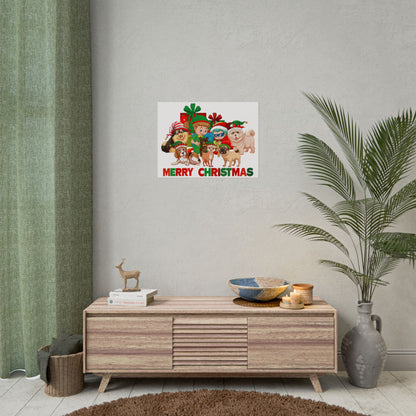 Rolled Posters - Christmas with super kiddo pet friends with text - [[{"value":"Wonderwear Kid"}]]