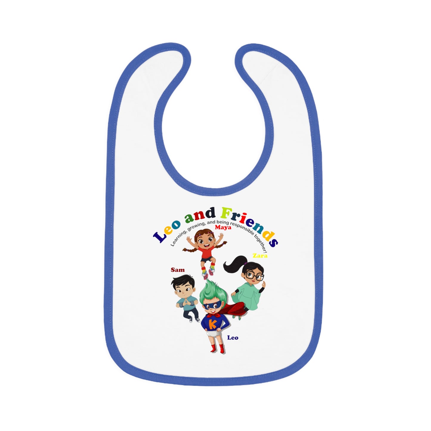 Baby Bib - Leo & Friends - Learning and growing