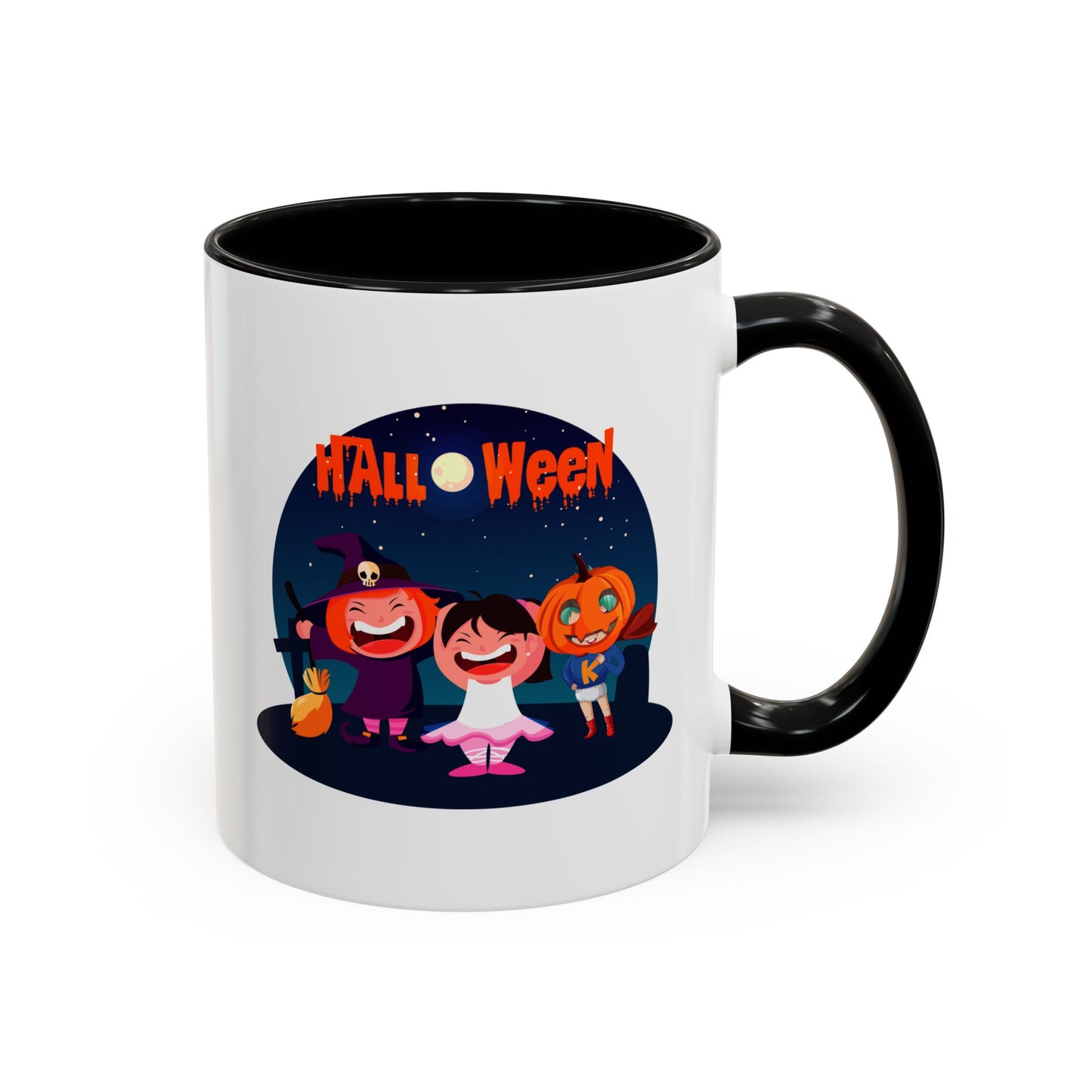 Accent Coffee Mug - Super kiddo wearing pumpkin