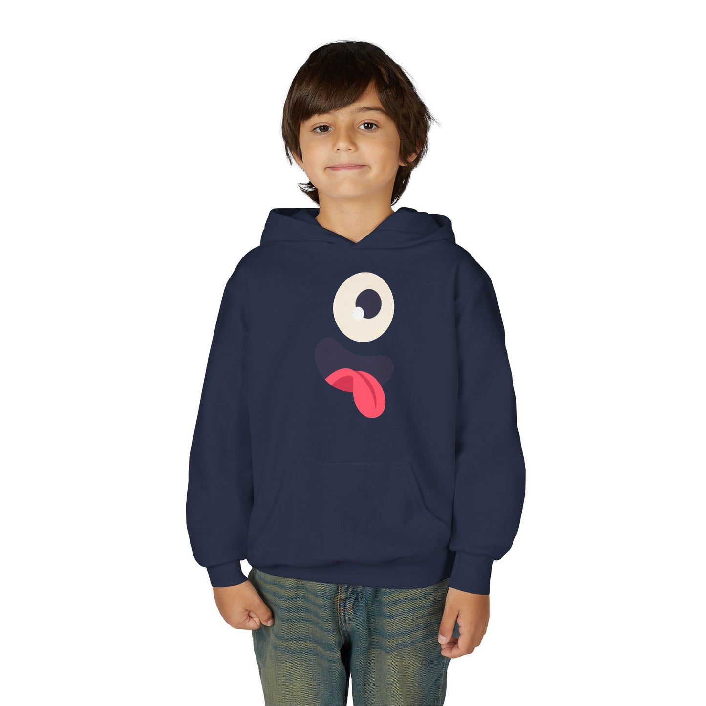 Youth Heavy Blend Hooded Sweatshirt - Monsters Eyes and tongue