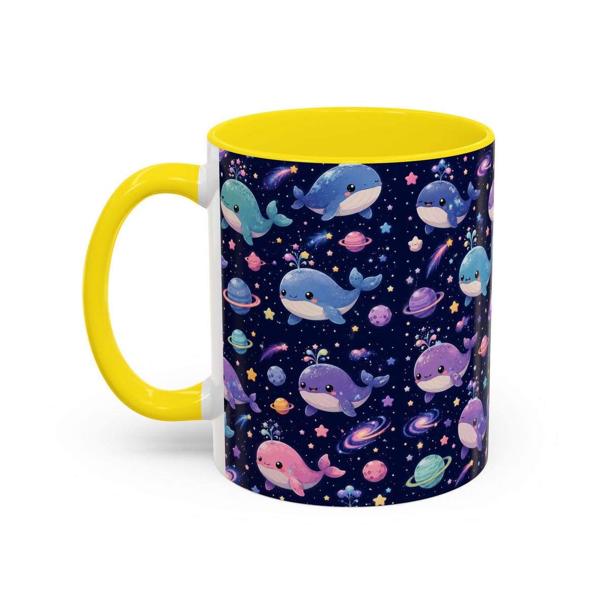 Accent Coffee Mug  (11/15 oz) - Cosmic Whale Adventure