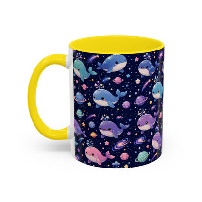 Accent Coffee Mug  (11/15 oz) - Cosmic Whale Adventure