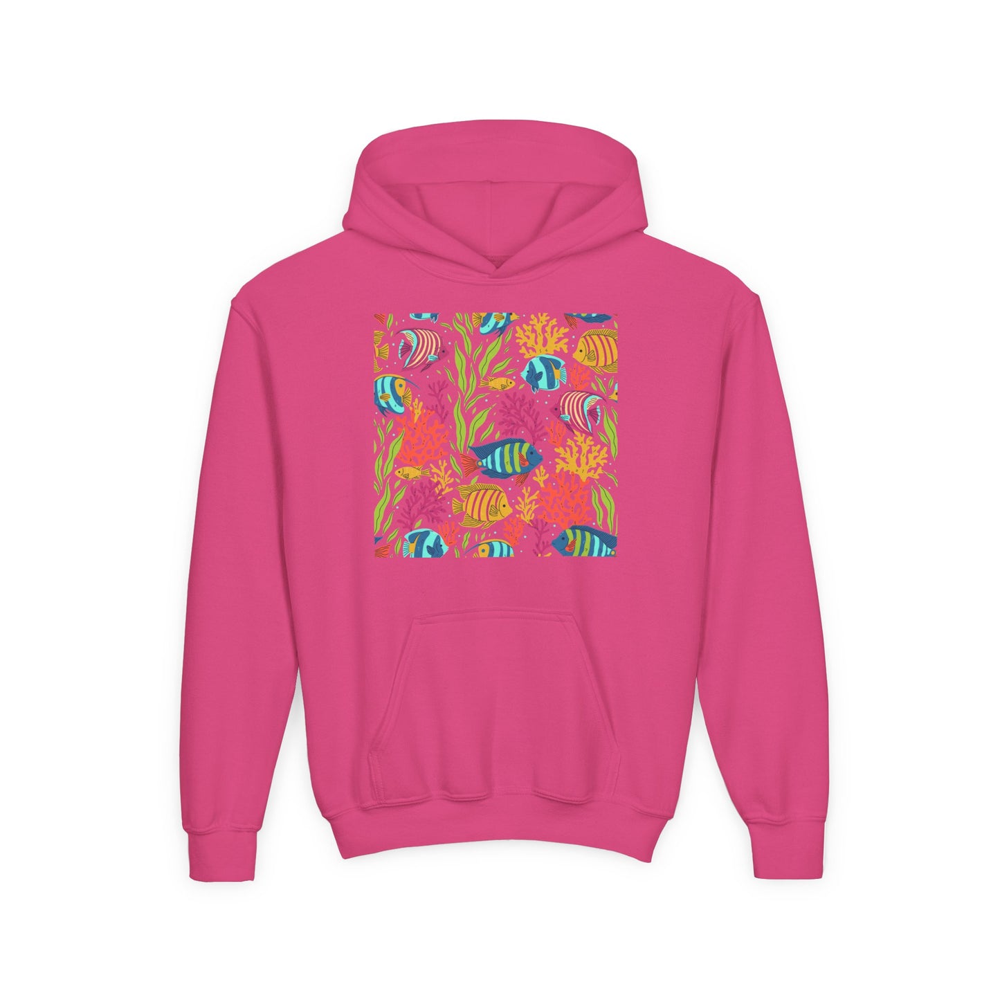 Youth Heavy Blend Hooded Sweatshirt - Colorful tropical corals