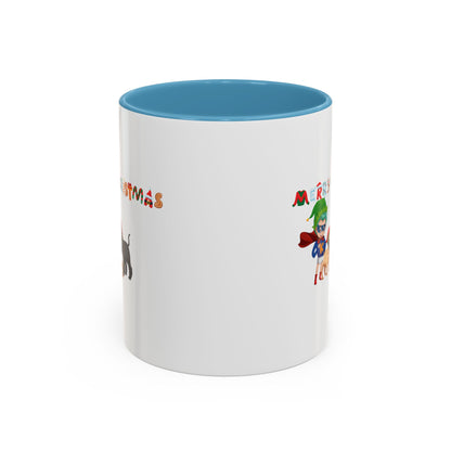 Accent Coffee Mug - Super kiddo woith pet friends - [[{"value":"Wonderwear Kid"}]]