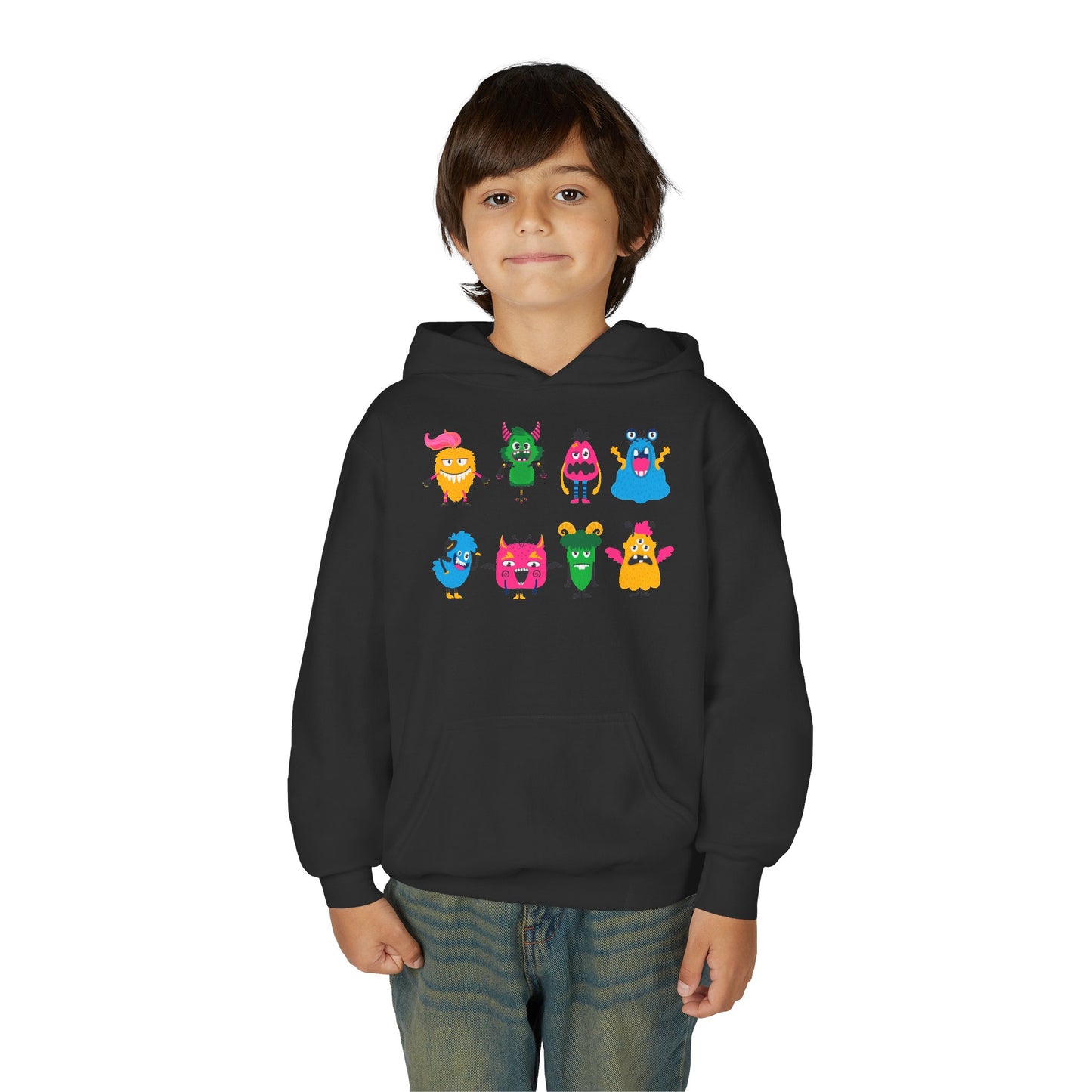Youth Heavy Blend Hooded Sweatshirt - Set of monsters