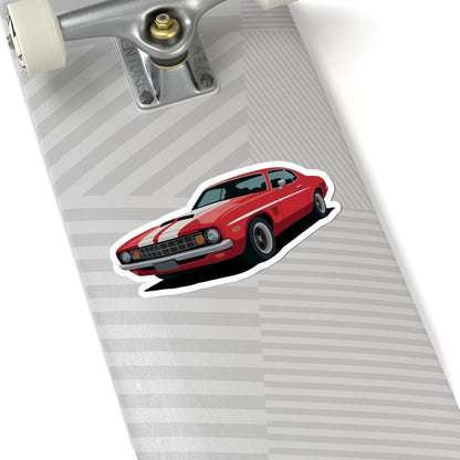 Kiss-Cut Vinyl Decals - Red muscle car Printify