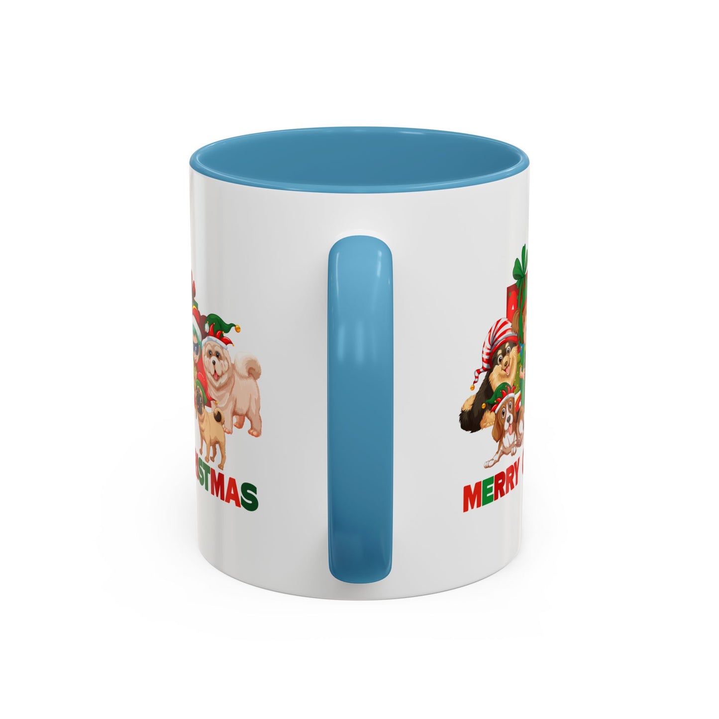Accent Coffee Mug - Christmas with super kiddo pet friends with text