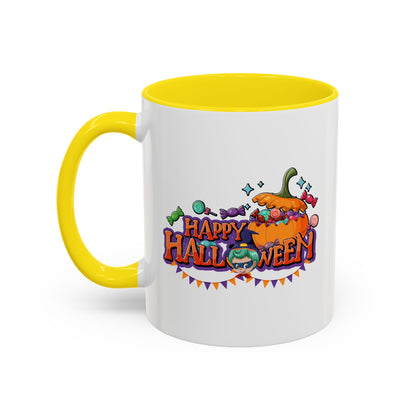 Accent Coffee Mug - Happy halloween banner Printify