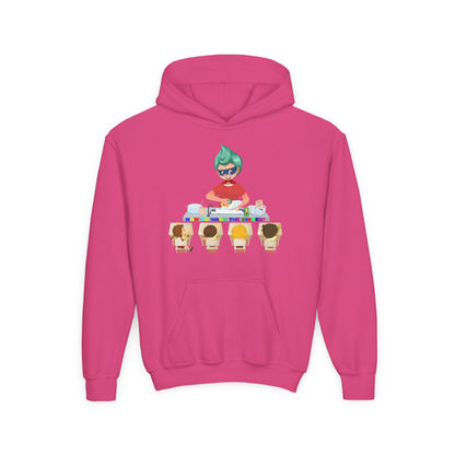 Youth Heavy Blend Hooded Sweatshirt - Little kiddo teaching to wash dishes - [[{"value":"Wonderwear Kid"}]]