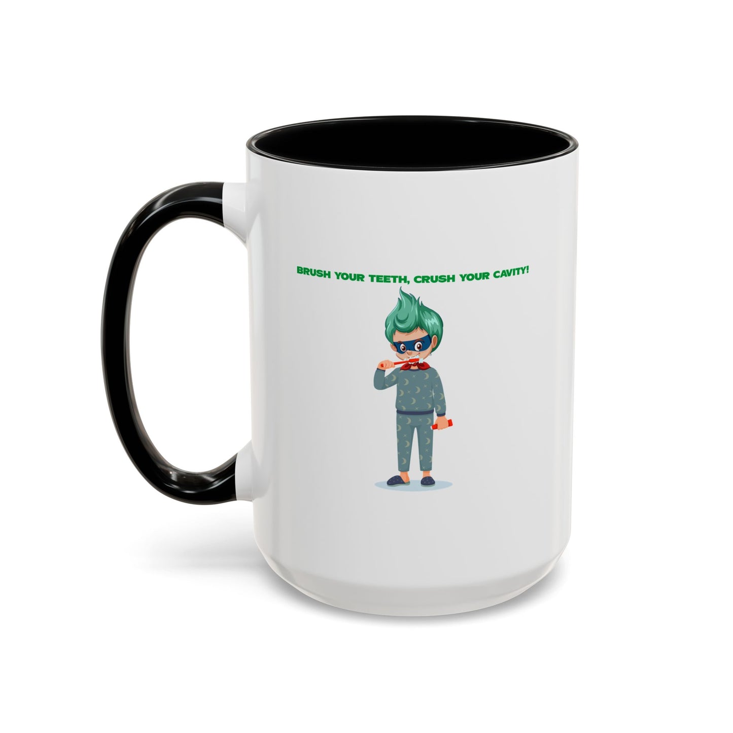 Accent Coffee Mug - Super kiddo brushing teeth
