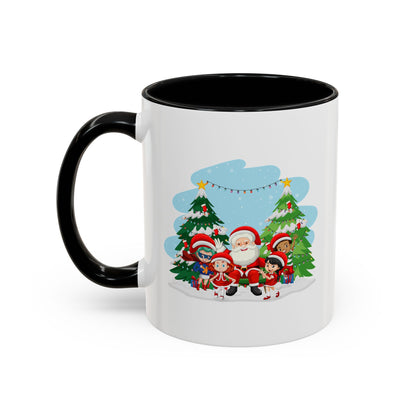 Accent Coffee Mug - Super kiddo with santa claus - [[{"value":"Wonderwear Kid"}]]