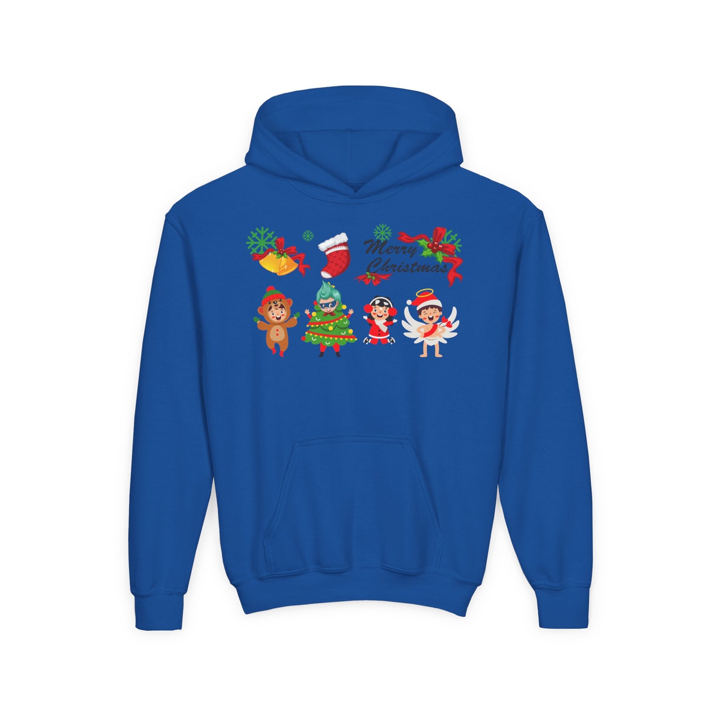 Youth Heavy Blend Hooded Sweatshirt - Merry christmas from super kid