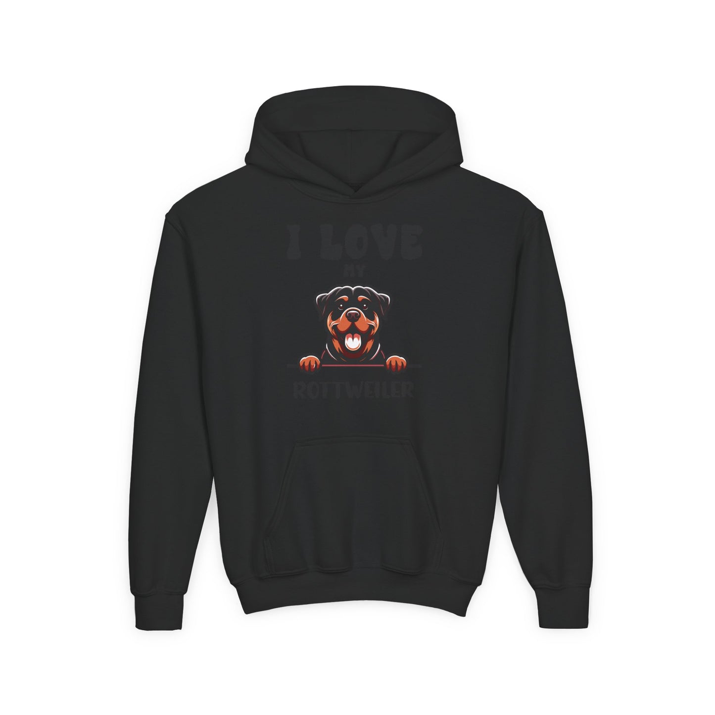 Youth Heavy Blend Hooded Sweatshirt - I love my Rottweiler