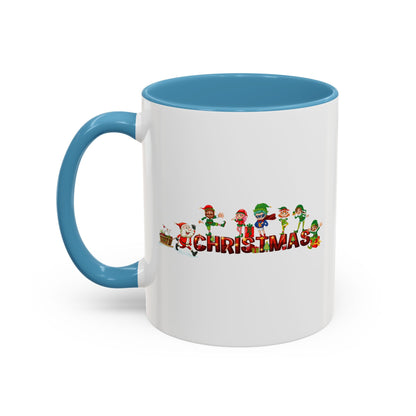 Accent Coffee Mug - Christmas with santa claus and friends - [[{"value":"Wonderwear Kid"}]]