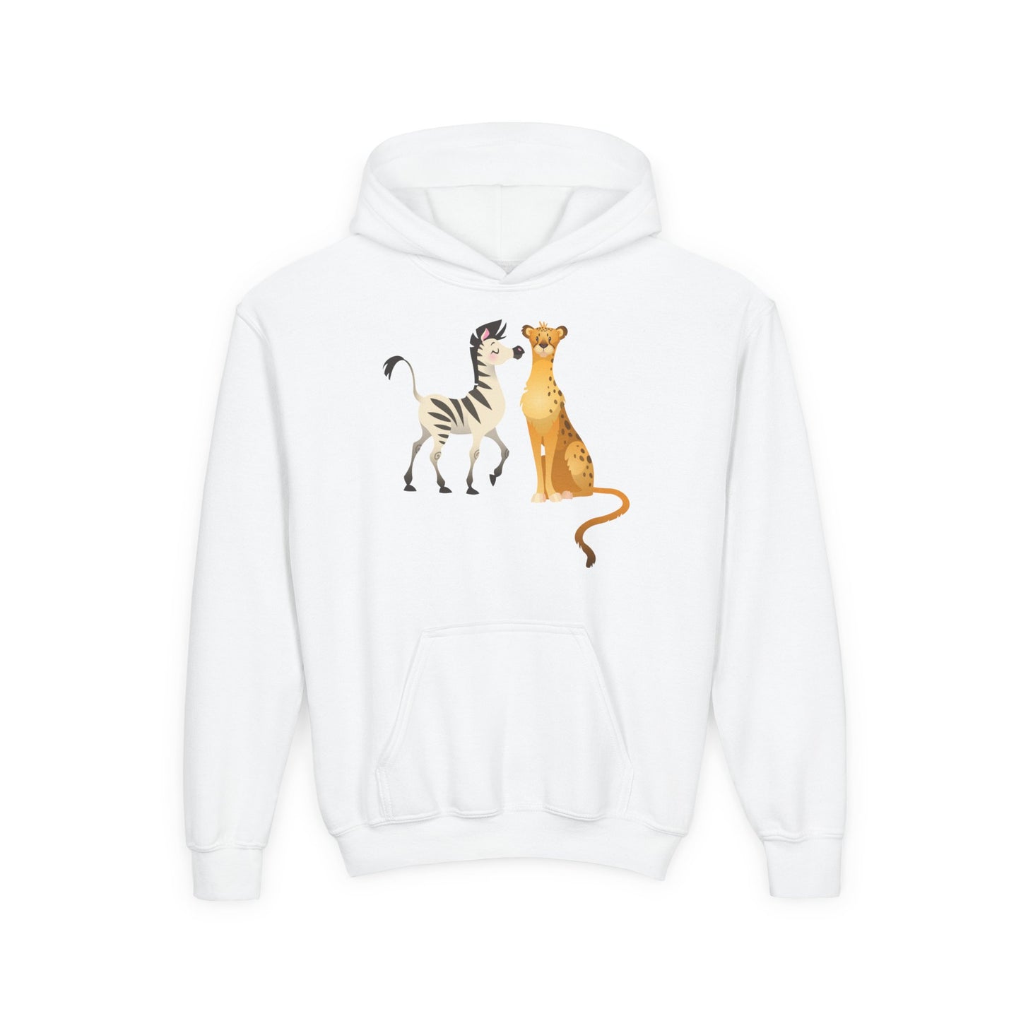 Youth Heavy Blend Hooded Sweatshirt - The zebra and tiger