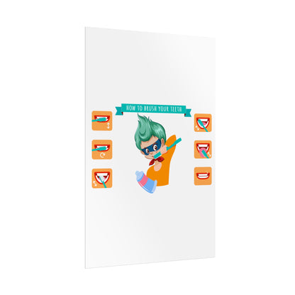 Rolled Posters - Super kiddo how to brush teeth - [[{"value":"Wonderwear Kid"}]]