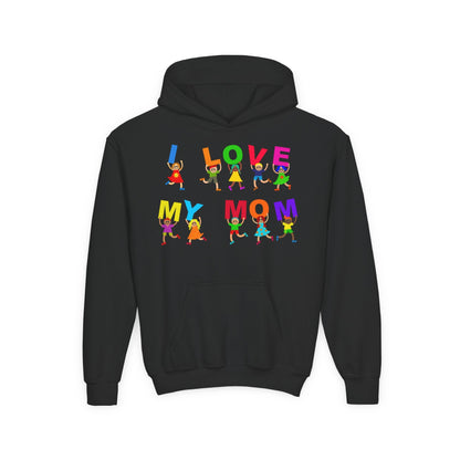 Youth Heavy Blend Hooded Sweatshirt - Kids - I love my mom Printify