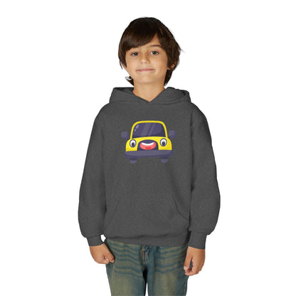 Kids Yellow Car Hoodie Printify