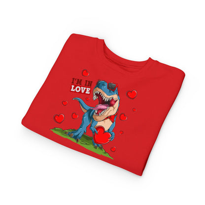 Toddler Sweatshirt -Dinosaur and heart design for valentines - [[{"value":"Wonderwear Kid"}]]