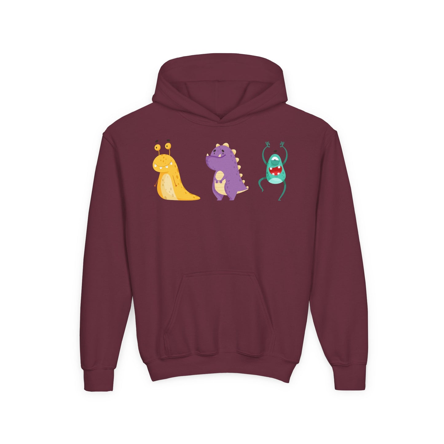 Youth Heavy Blend Hooded Sweatshirt - Colorful monsters