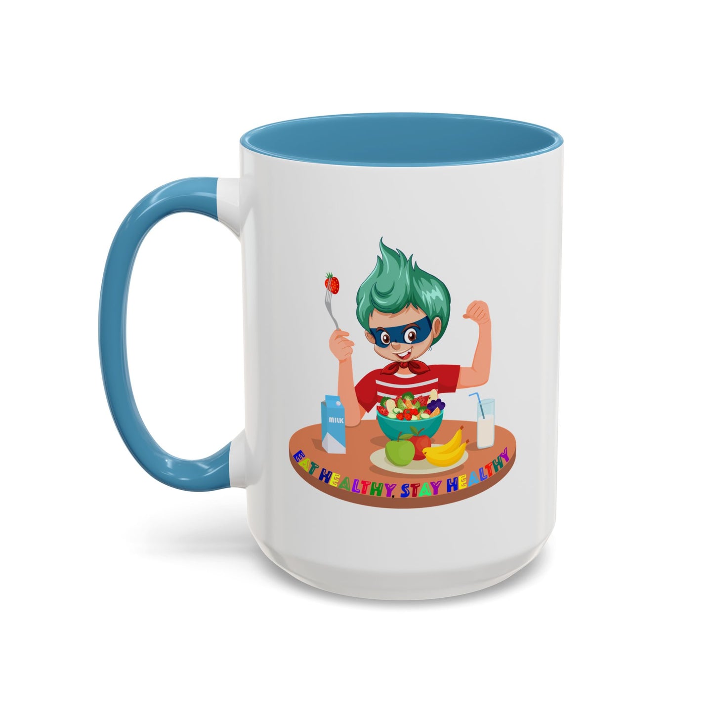 Accent Coffee Mug - super kiddo eating healthy food