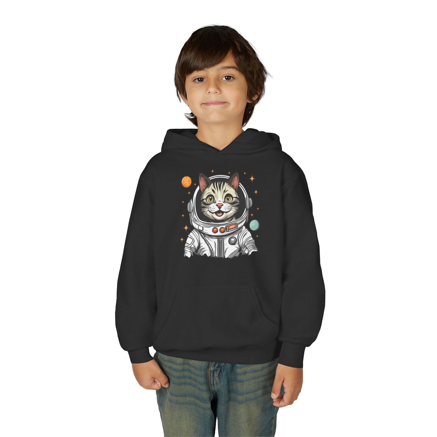 Youth Heavy Blend Hooded Sweatshirt - Astronaut cat