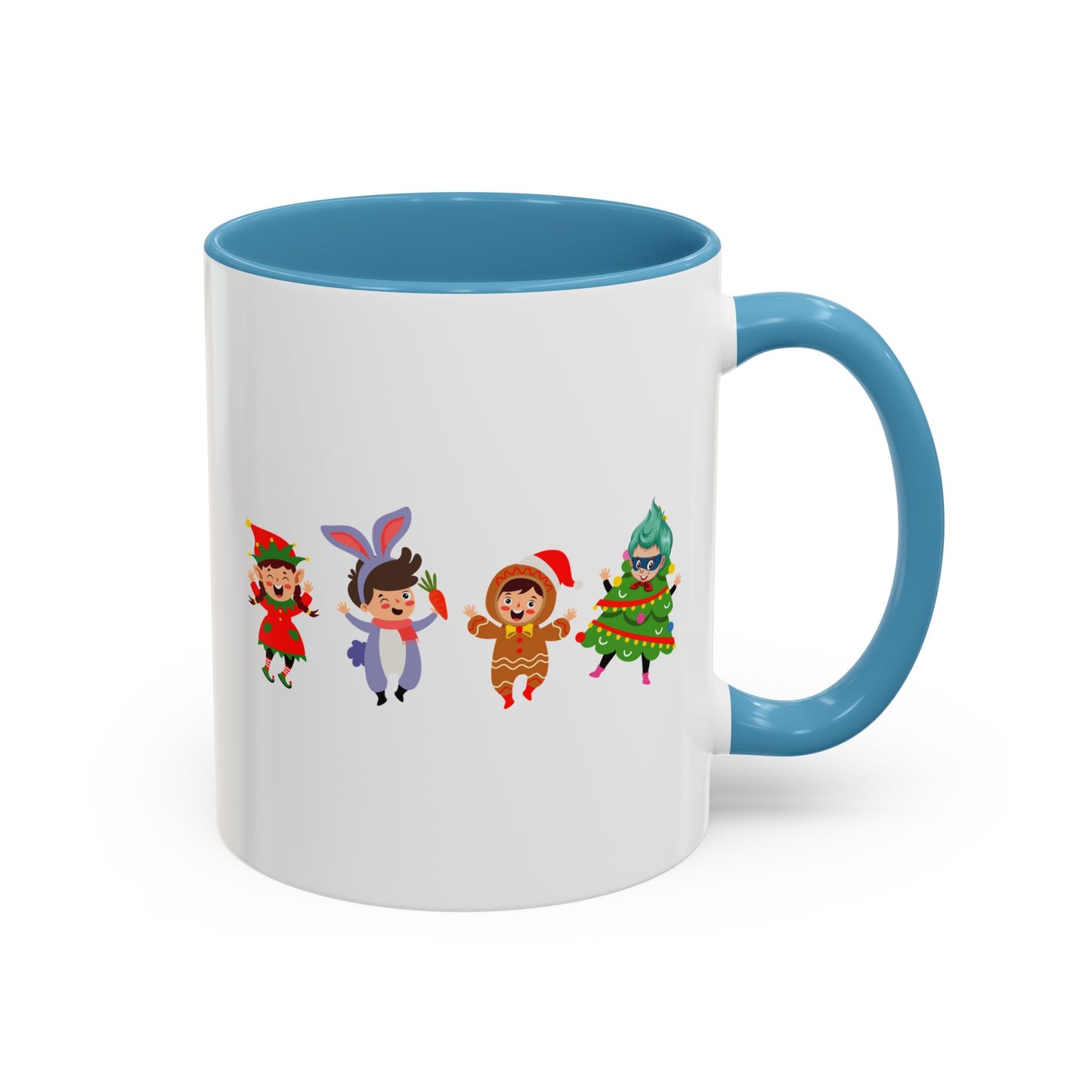 Accent Coffee Mug - Super kiddo in christmas tree attire