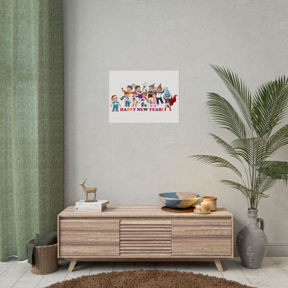Rolled Posters - Happy new year from super kiddo - [[{"value":"Wonderwear Kid"}]]