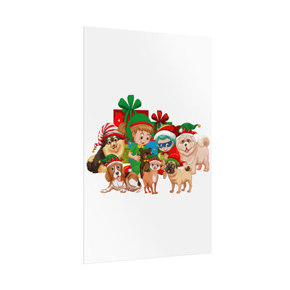 Rolled Posters - Christmas with super kiddo pet friends without text - [[{"value":"Wonderwear Kid"}]]