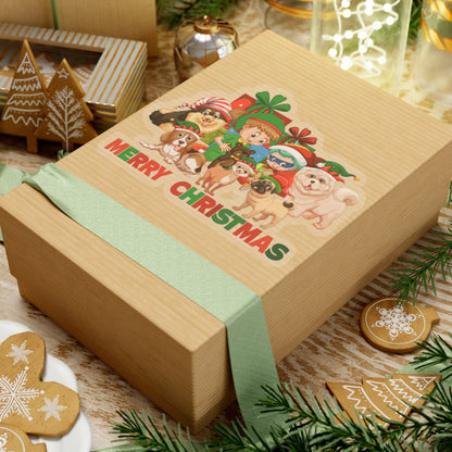 Kiss-Cut Stickers - Christmas with super kiddo pet friends with text - [[{"value":"Wonderwear Kid"}]]