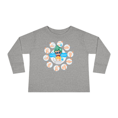 Toddler Long Sleeve Tee - Super kiddo hand washing steps - [[{"value":"Wonderwear Kid"}]]