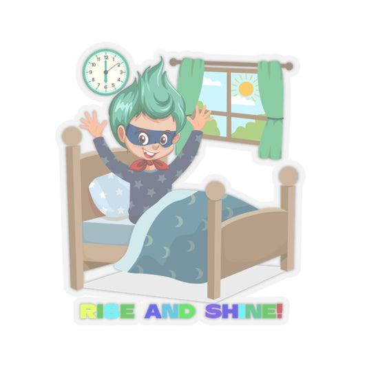 Kiss-Cut Stickers - Super kiddo teaches us to wake up early - [[{"value":"Wonderwear Kid"}]]