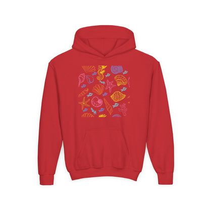 Youth Heavy Blend Hooded Sweatshirt - Sea creatures Printify