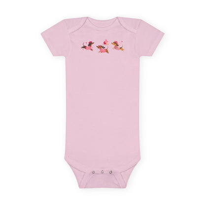 Infant Jersey One Piece - Valentines - Three Dachshund - [[{"value":"Wonderwear Kid"}]]