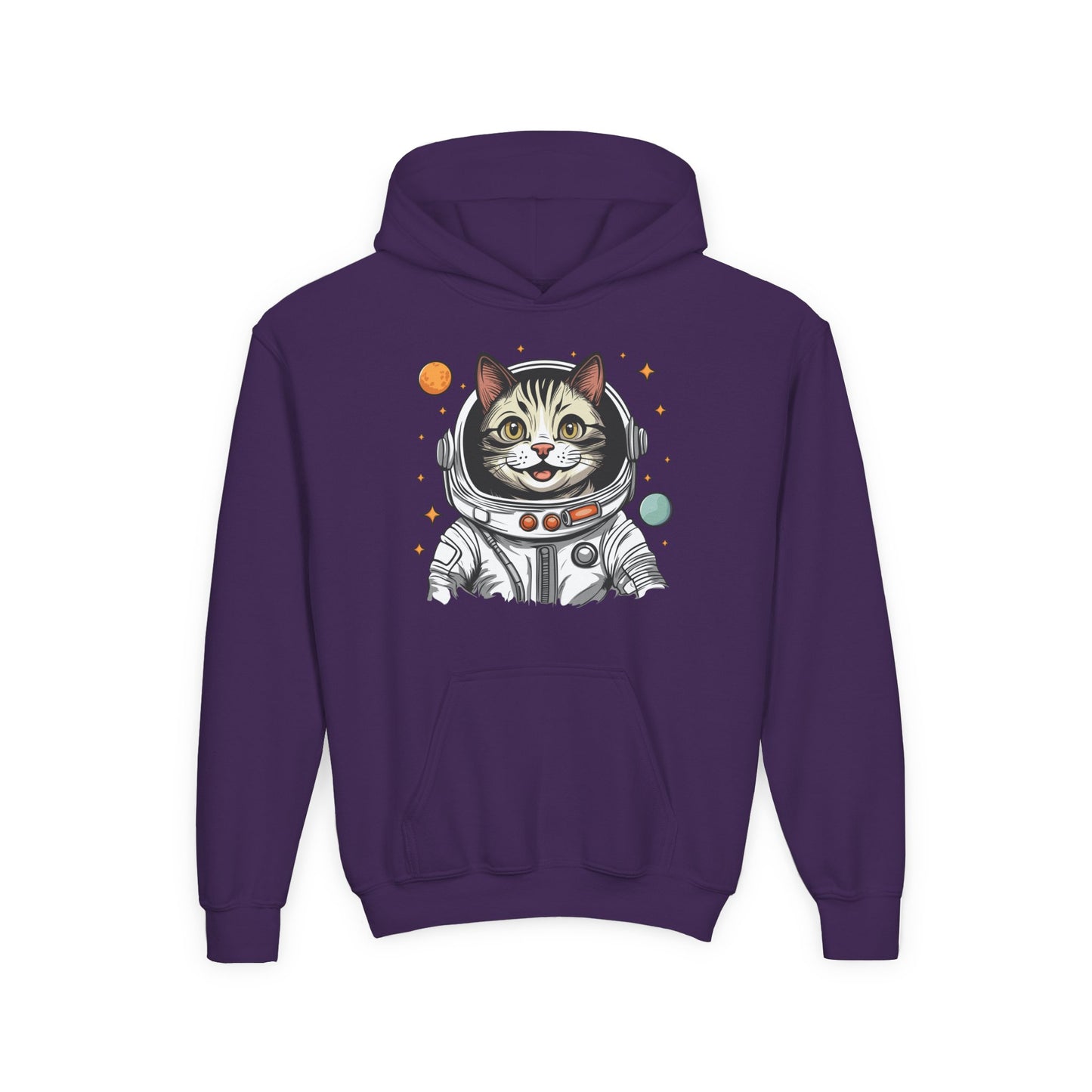 Youth Heavy Blend Hooded Sweatshirt - Astronaut cat